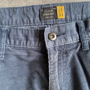 J Crew Straight Leg Blue Corduroy Pants